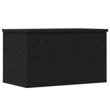 Storage Box With Lid Black Oak 60X35X35 Cm Engineered Wood