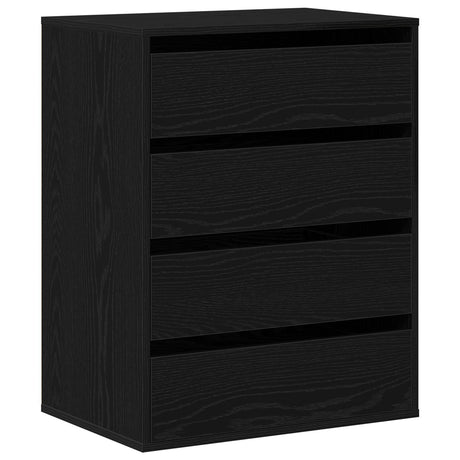 Chest Of Drawers Black Oak 60X41X76 Cm Engineered Wood