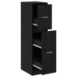 Apothecary Cabinet Black Oak 30X41X118 Cm Engineered Wood