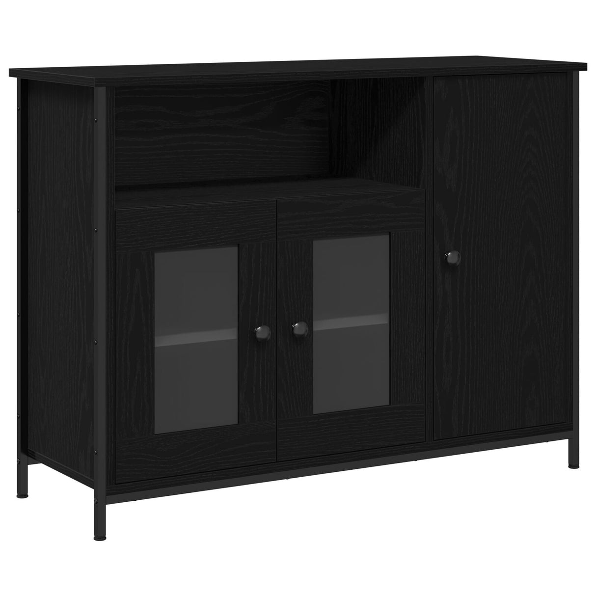 Sideboard Black Oak 100X35X75 Cm Engineered Wood