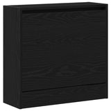 Shoe Cabinet Black Oak 60X21X57 Cm Engineered Wood