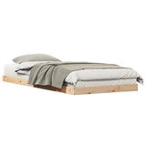 Floor Bed Frame White 100X220 Cm Solid Wood Pine
