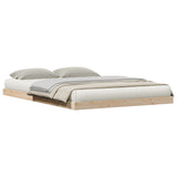 Floor Bed Frame White 140X220 Cm Solid Wood Pine
