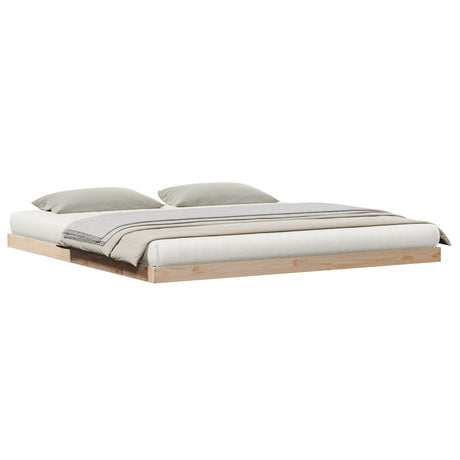 Floor Bed Frame 200X220 Cm Solid Wood Pine