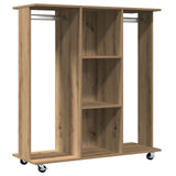 Wardrobe With Wheels Artisan Oak 102X38X110 Cm Engineered Wood