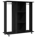 Wardrobe With Wheels Black Oak 102X38X110 Cm Engineered Wood