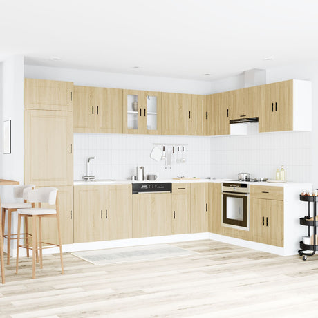 Porto Sink Base Cabinet With Sink - Sonoma Oak, 80X46X84.5 Cm, Made Of Engineered Wood