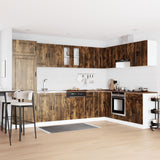Sink Base Cabinet &quot;Porto&quot; With Sink Smoked Oak 80X46X84,5 Cm Engineered Wood