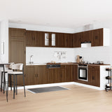 Sink Base Cabinet &quot;Porto&quot; With Sink Brown Oak 80X46X84,5 Cm Engineered Wood