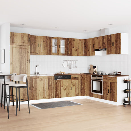 Sink Base Cabinet &quot;Porto&quot; With Sink Old Wood 80X46X84,5 Cm Engineered Wood