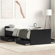 Bed Frame Without Mattress Black Oak 75X190 Cm Engineered Wood