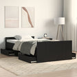 Bed Frame Without Mattress Black Oak 90X200 Cm Engineered Wood