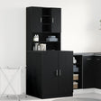 Washing Machine Cabinets 2 Pcs Black Oak 70.5X71.5X181.5 Cm Engineered Wood,  Washing Machine Cabinet - Black Oak - 70.5X71.5X91.5 Cm - Made Of Engineered Wood