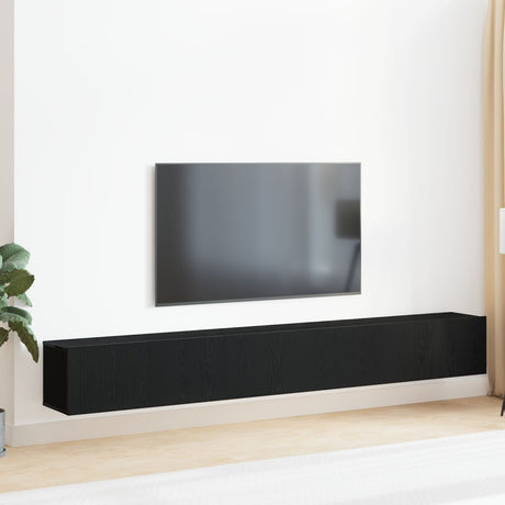 3 Piece Tv Cabinet Set Black Engineered Wood