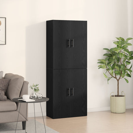 Cabinets 2 Pcs Black Oak 69,5X34X180 Cm Engineered Wood