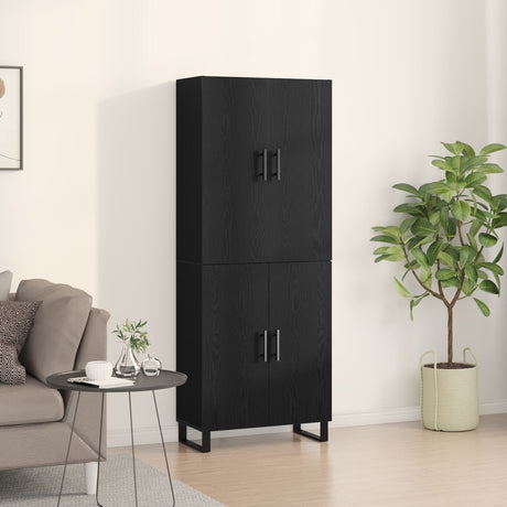 Cabinets 2 Pcs Black Oak 69,5X34X180 Cm Engineered Wood