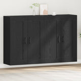 Wall Mounted Cabinets 2 Pcs Black Oak Engineered Wood