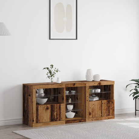 Sideboard With Led Lights 162X37X67 Cm