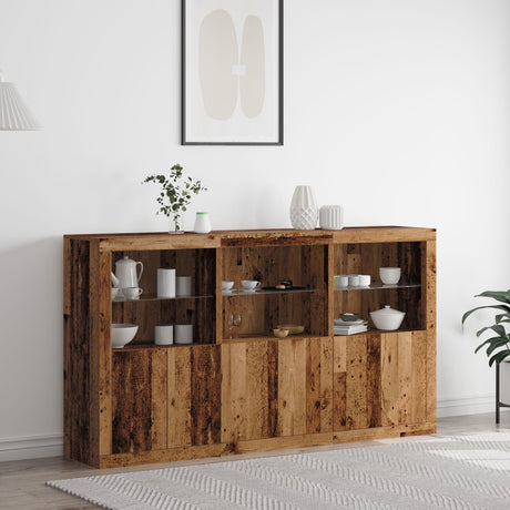 Sideboard With Led Lights 181.5X37X100 Cm