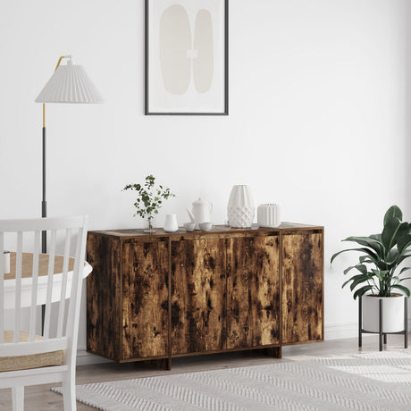Grey Sideboard Engineered Wood 135 X 41 X 75 Cm