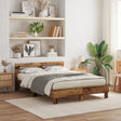 Wood Bed Frame Reclaimed Wood 140 X 190 Cm Convertible Bed Frame