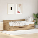 Daybed Artisan Oak Engineered Wood 90 X 190 Cm Durable Daybed