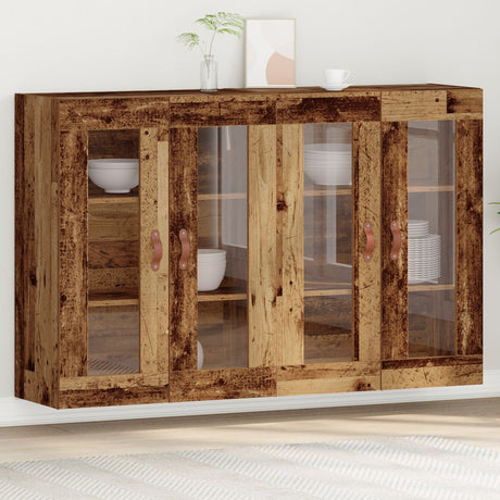 Wall Mounted Cabinets 2 Pcs Old Wood 69.5X34X90 Cm Engineered Wood
