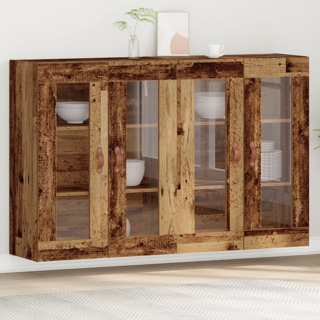 Wall Mounted Cabinets 2 Pcs Old Wood 69.5X34X90 Cm Engineered Wood