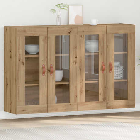 Wall Mounted Cabinets 2 Pcs Artisan Oak 69,5X34X90 Cm Engineered Wood