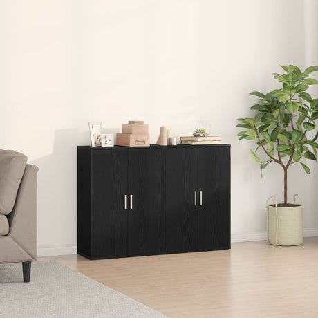 Sideboards 2 Pcs Black Oak 60X31X84 Cm Engineered Wood