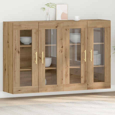 Wall Mounted Cabinets 2 Pcs Artisan Oak 69,5X34X90 Cm Engineered Wood