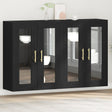 Wall Mounted Cabinets 2 Pcs Black Oak 69,5X34X90 Cm Engineered Wood