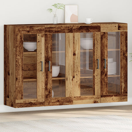 Wall Mounted Cabinets 2 Pcs Old Wood 69,5X34X90 Cm Engineered Wood