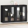 Wall Mounted Cabinets 2 Pcs Black Oak 69,5X34X90 Cm Engineered Wood