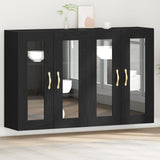 Wall Mounted Cabinets 2 Pcs Black Oak 69,5X34X90 Cm Engineered Wood