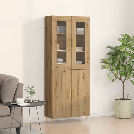 Highboard Artisan Oak 69.5X34X180 Cm Engineered Wood