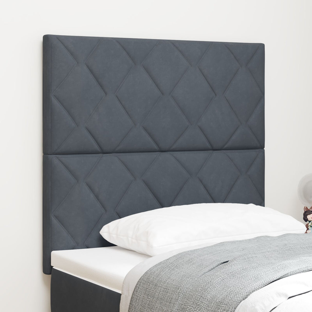 Headboard Diamond Blocks Design Velvet,  Headboard Diamond Blocks Design 160 Cm Velvet