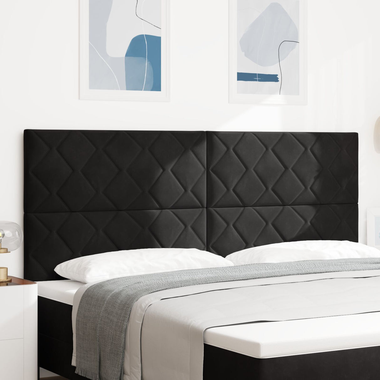Headboard Diamond Blocks Design Velvet,  Headboard Diamond Blocks Design 160 Cm Velvet