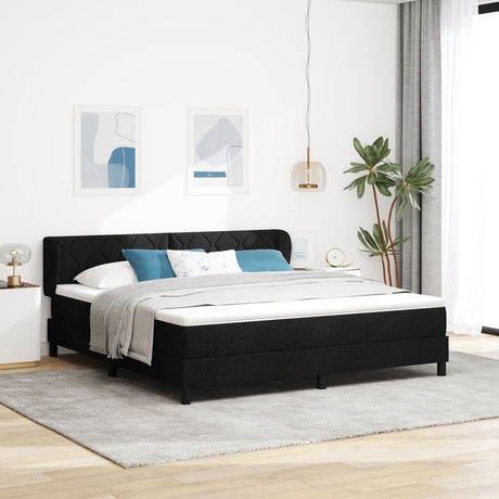 Box Spring Bed With Mattress Black 180X200 Cm Fabric