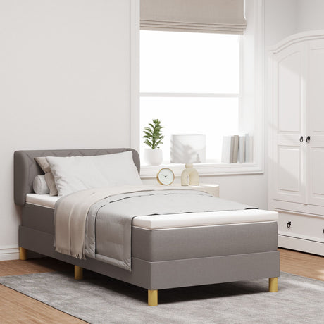 Box Spring Bed With Mattress Taupe 100X200 Cm Fabric