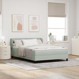 Box Spring Bed With Mattress In Light Grey, 140X190 Cm, Velvet