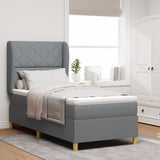 Box Spring Bed With Mattress - Light Grey - 90X200 Cm Fabric