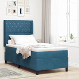 Box Spring Bed With Mattress Dark Blue 100X200 Cm Velvet