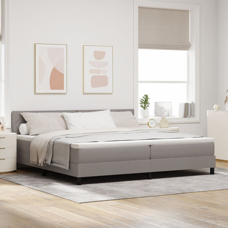 Box Spring Bed With Mattress & Led Taupe 200X200 Cm Fabric