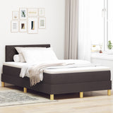 Box Spring Bed With Mattress & Led Dark Brown 120X200 Cm Fabric