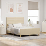 Cream Bed Frame 140X190 Cm Fabric