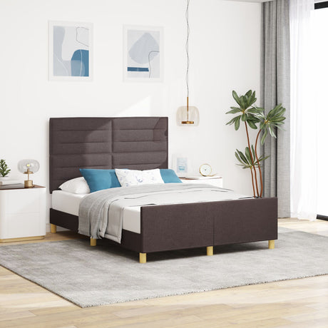 Bed Frame In Dark Brown, 160X200 Cm, Fabric