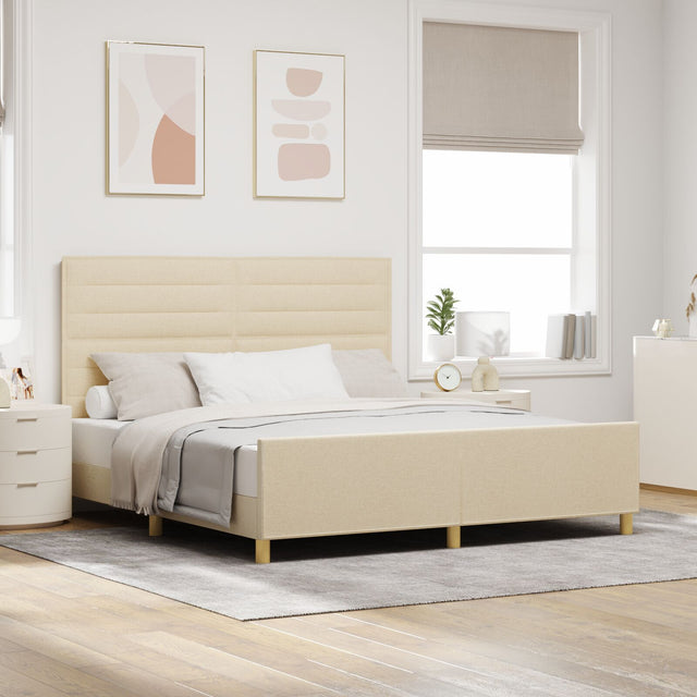 Bed Frame In Cream - 180X200 Cm Fabric