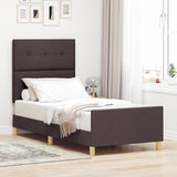 Bed Frame Dark Brown 90X200 Cm Fabric