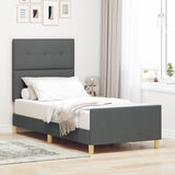 Bed Frame Dark Grey 100X200 Cm Fabric